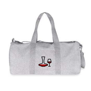 Verre à vin rouge avec carafe de vin rouge - Sac de sport en toile recyclée Stanley/Stella - gris chiné - Devant