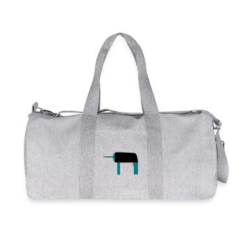 Bohrer Werkzeug Geschenkidee Handwerker Hobby - Recycelte Canvas-Sporttasche von Stanley/Stella - Grau meliert - Vorne