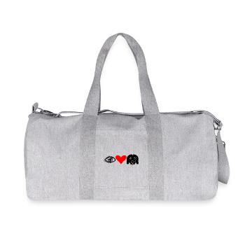 I (Eye) Love Dogs - Recycled Canvas Sports Bag by Stanley/Stella - heather grey - Front