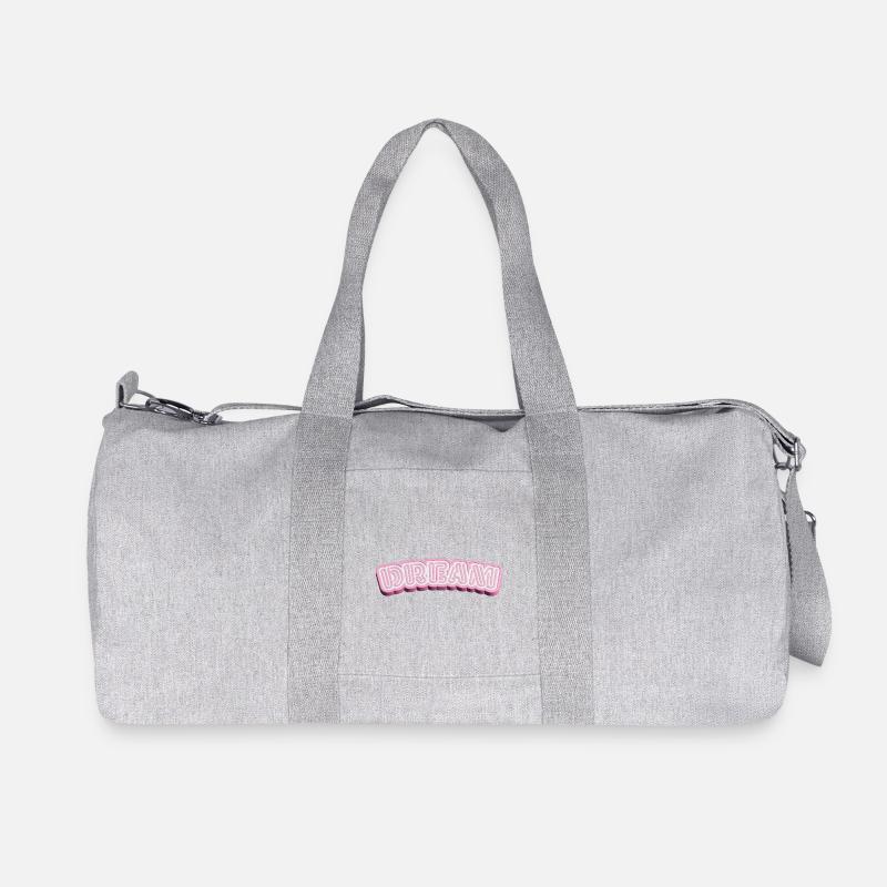 Typographie 3D de rêve - Conception de mots 3D en blanc et rose - Sac de sport en toile recyclée Stanley/Stella - gris chiné