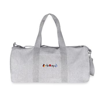 Cardio coeur avec drapeau Allemagne et drapeau Israël - Sac de sport en toile recyclée Stanley/Stella - gris chiné - Devant
