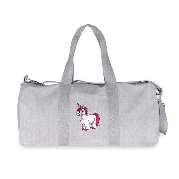 Pink Unicorn - Recycled Canvas Sports Bag by Stanley/Stella - heather grey - Front