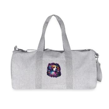 Beagle Beaglemotiv Geschenk - Recycelte Canvas-Sporttasche von Stanley/Stella - Grau meliert - Vorne