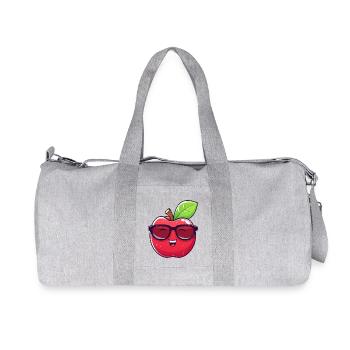 Cooler Kawaii Apfel mit Sonnenbrille Nerdiges - Recycelte Canvas-Sporttasche von Stanley/Stella - Grau meliert - Vorne