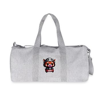 Panda bébé en capuche noir - Sac de sport en toile recyclée Stanley/Stella - gris chiné - Devant