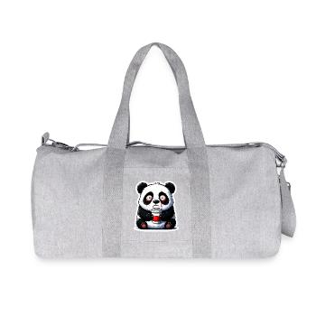Koffein Panda - Recycelte Canvas-Sporttasche von Stanley/Stella - Grau meliert - Vorne