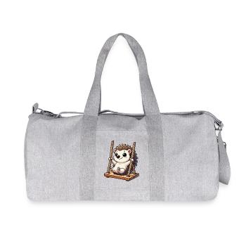 Hérisson mignon balançoires terrain de jeu enfants amusant - Sac de sport en toile recyclée Stanley/Stella - gris chiné - Devant