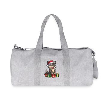Wolf Christmas Comic Gifts - Recycled Canvas Sports Bag by Stanley/Stella - heather grey - Front
