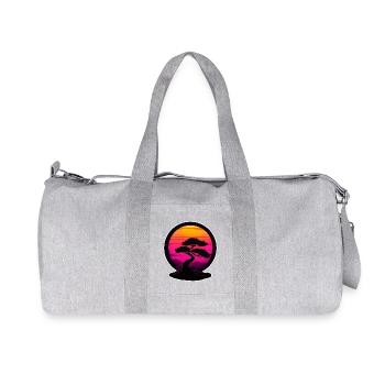 Bonsai in Neon Sunset – Retro Nature Design - Recycled Canvas Sports Bag by Stanley/Stella - heather grey - Front
