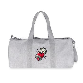 Low Battery Mom Funny Parent Design - Recycled Canvas Sports Bag by Stanley/Stella - heather grey - Front