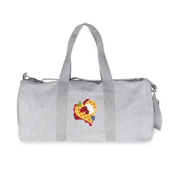 Golden heart waffle illustration with cherries - Recycled Canvas Sports Bag by Stanley/Stella - heather grey - Front