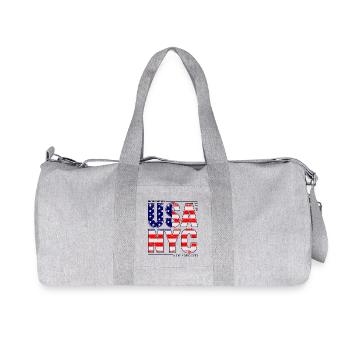USA NYC Flagge Buchstaben - Recycelte Canvas-Sporttasche von Stanley/Stella - Grau meliert - Vorne