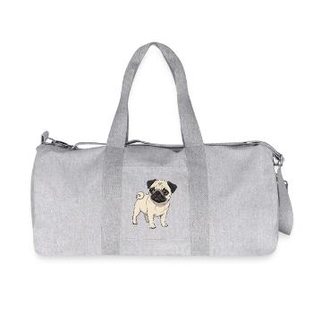 Pug puppy - Recycled Canvas Sports Bag by Stanley/Stella - heather grey - Front