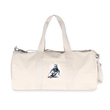 Husky Dog Ski Skiing - Recycled Canvas Sports Bag by Stanley/Stella - natural - Front