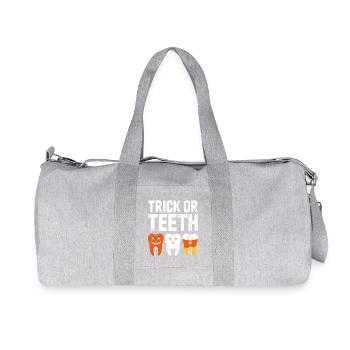 Trick or Teeth Halloween Tee - Recycled Canvas Sports Bag by Stanley/Stella - heather grey - Front