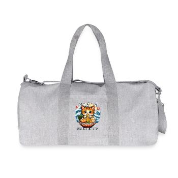 Cats Ramen Noodle Japanese Anime Manga Kawaii - Recycled Canvas Sports Bag by Stanley/Stella - heather grey - Front
