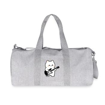 Kawaii Katze mit E-Gitarre Musik Geschenk Musiker - Recycelte Canvas-Sporttasche von Stanley/Stella - Grau meliert - Vorne