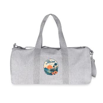 Ibiza Sunset Tropical Poster - Recycled Canvas Sports Bag by Stanley/Stella - heather grey - Front