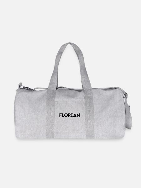 Prénom Florian - Sac de sport en toile recyclée Stanley/Stella - gris chiné