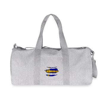 Sweden flag torn 017 - Recycled Canvas Sports Bag by Stanley/Stella - heather grey - Front