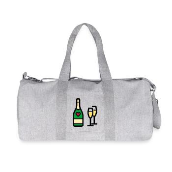 or sparkling wine for Valentine's Day - Recycled Canvas Sports Bag by Stanley/Stella - heather grey - Front