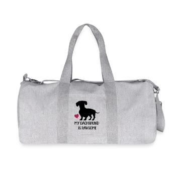 dachshund - Recycled Canvas Sports Bag by Stanley/Stella - heather grey - Front