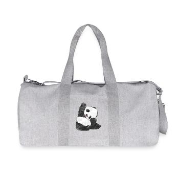 Panda - Recycelte Canvas-Sporttasche von Stanley/Stella - Grau meliert - Vorne