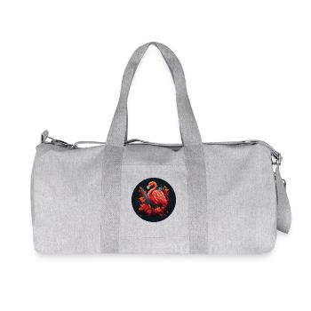 Flamingo in autumn leaves - Recycled Canvas Sports Bag by Stanley/Stella - heather grey - Front
