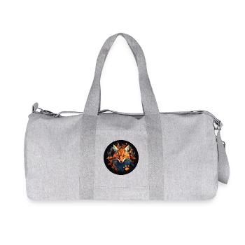 Fuchs im Herbstlaub - Recycelte Canvas-Sporttasche von Stanley/Stella - Grau meliert - Vorne
