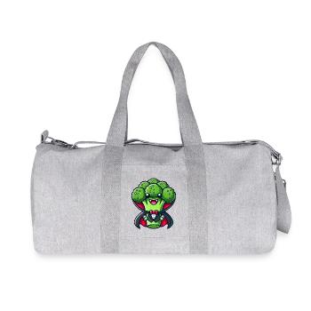 Cute Halloween Broccoli Vampire Cartoon - Recycled Canvas Sports Bag by Stanley/Stella - heather grey - Front