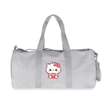 Kawaii Puppy with Heart - Recycled Canvas Sports Bag by Stanley/Stella - heather grey - Front