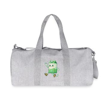 Cartoon Juice Box Character Design - Recycled Canvas Sports Bag by Stanley/Stella - heather grey - Front