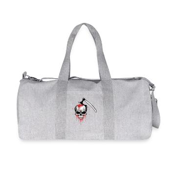 Bloody skull split by an axe - Recycled Canvas Sports Bag by Stanley/Stella - heather grey - Front