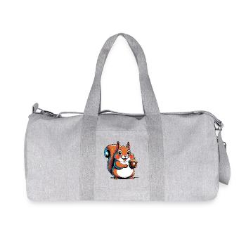 Cute squirrel print with acorn - Recycled Canvas Sports Bag by Stanley/Stella - heather grey - Front