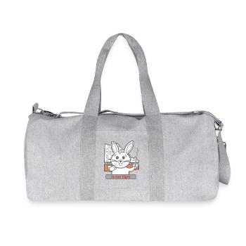 Cartoon Hase als Dirigent in der Philharmonie - Recycelte Canvas-Sporttasche von Stanley/Stella - Grau meliert - Vorne