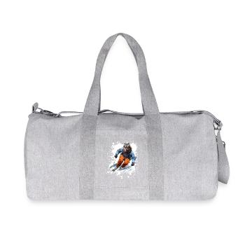 Wolf Ski Skiing - Recycled Canvas Sports Bag by Stanley/Stella - heather grey - Front