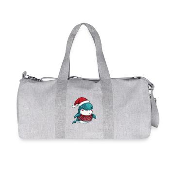 Whale Christmas - Recycled Canvas Sports Bag by Stanley/Stella - heather grey - Front