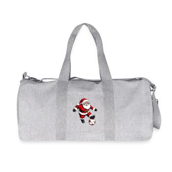 Footballeur Noël / Père Noël Football - Sac de sport en toile recyclée Stanley/Stella - gris chiné - Devant