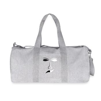 Masque de contraste abstrait pour les lignes du visage - Sac de sport en toile recyclée Stanley/Stella - gris chiné - Devant