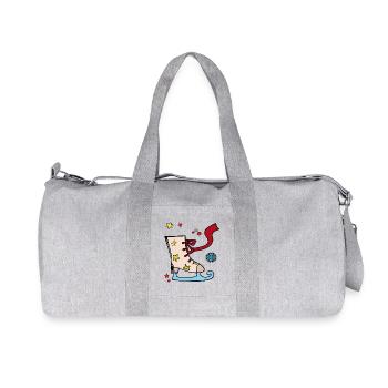 Schlittschuh mit Sternen Weihnachten - Recycled Canvas Sports Bag by Stanley/Stella - heather grey - Front