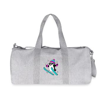 Erst Piste dann Party. Party Pinguin. - Recycelte Canvas-Sporttasche von Stanley/Stella - Grau meliert - Vorne