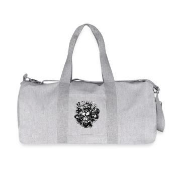 Strong bear with dumbbells illustration - Recycled Canvas Sports Bag by Stanley/Stella - heather grey - Front