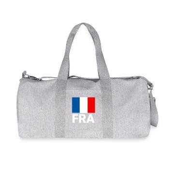 Drapeau français sportif avec abréviation FRA - Sac de sport en toile recyclée Stanley/Stella - gris chiné - Devant