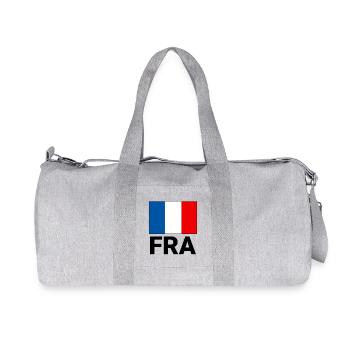 Drapeau français sportif avec abréviation FRA - Sac de sport en toile recyclée Stanley/Stella - gris chiné - Devant