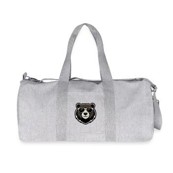 Urban Bear Dark Glasses - Recycled Canvas Sports Bag by Stanley/Stella - heather grey - Front