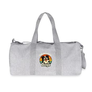 Dog heart in rainbow circle - Recycled Canvas Sports Bag by Stanley/Stella - heather grey - Front