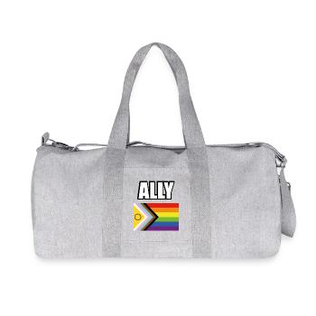 Inclusive Pride Flag Gay Ally - Recycled Canvas Sports Bag by Stanley/Stella - heather grey - Front