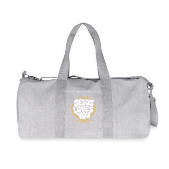 Jesus Loves You Forever - Recycelte Canvas-Sporttasche von Stanley/Stella - Grau meliert - Vorne