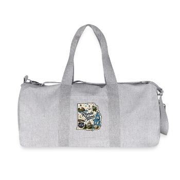 Rhode Island Ocean State Vintage-Aufkleber - Recycelte Canvas-Sporttasche von Stanley/Stella - Grau meliert - Vorne