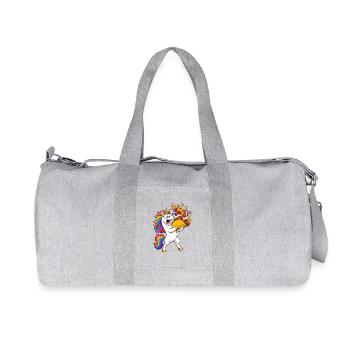 Funny Unicorn Taco Catastrophe - Recycled Canvas Sports Bag by Stanley/Stella - heather grey - Front